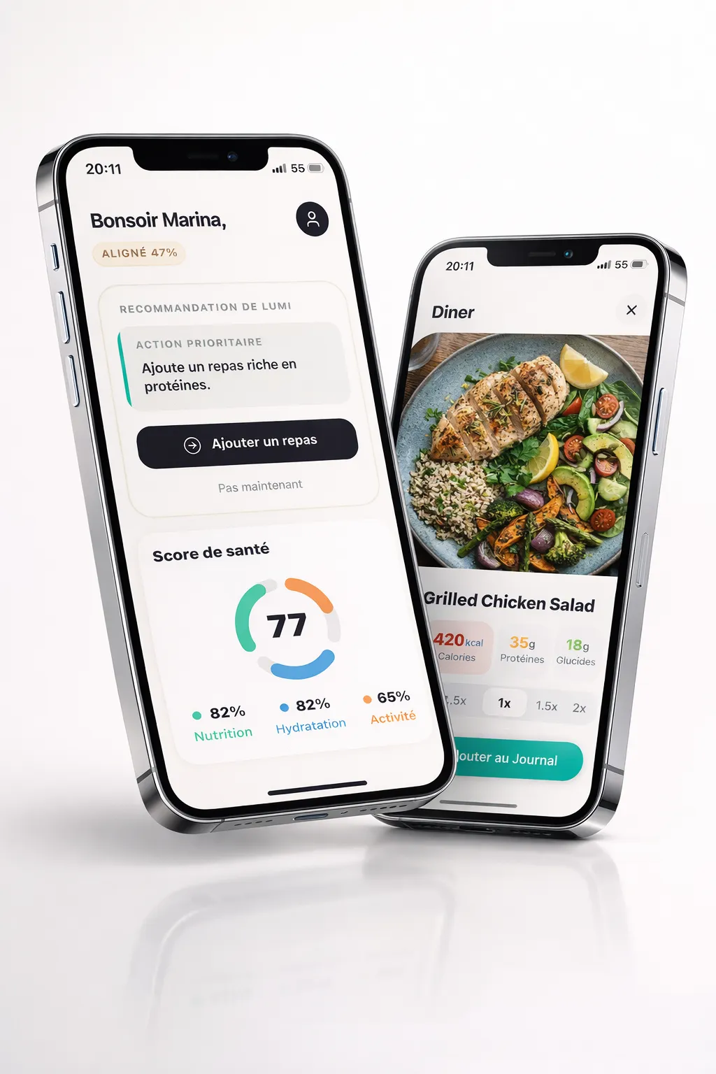 Application Lumealia — coach IA nutrition personnalisée, perte de poids et bien-être